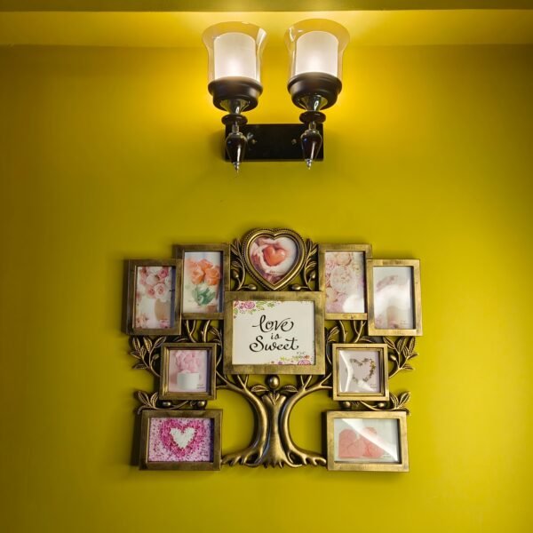 Premium Family Tree Photo Frame | Multi Picture Wall Hanging Frame | Modern Home Decor -Golden/Black