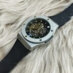 Hublot's Premium Skeleton Dial Rubber Strap Auto Watch for Men| Black - Image 2