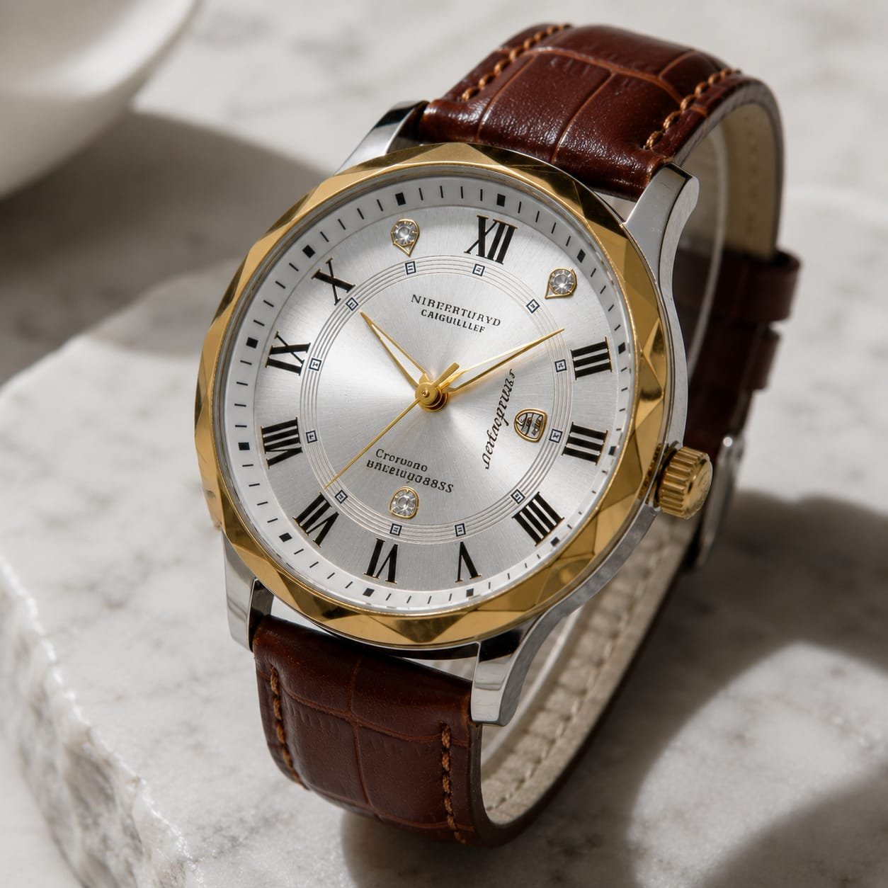 WhatsApp Image 2026-07-23 at 6.36.46 PM Men's Luxury Classic Roman Dial Leather Watch - Image 1