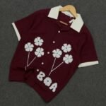 Men's Premium Drop Shoulder Half Sleeve Printed T-Shirt |Maroon
