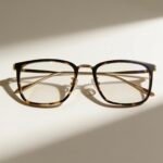 Premium classic square shape eye wear Unisex-Tortoise Brown & Gold