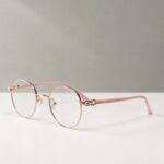 Women’s Premium Round Metal Frame| Gold & Pink Fashion Eyewear - Image 2