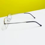 Men’s Premium Full-Rim Rectangular Metal Eyeglasses - Image 6