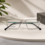 Men’s Premium Full-Rim Rectangular Metal Eyeglasses