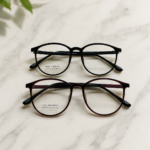 Women's lightweight, flexible and stylish full-rim frame| Black | Deep Burgundy